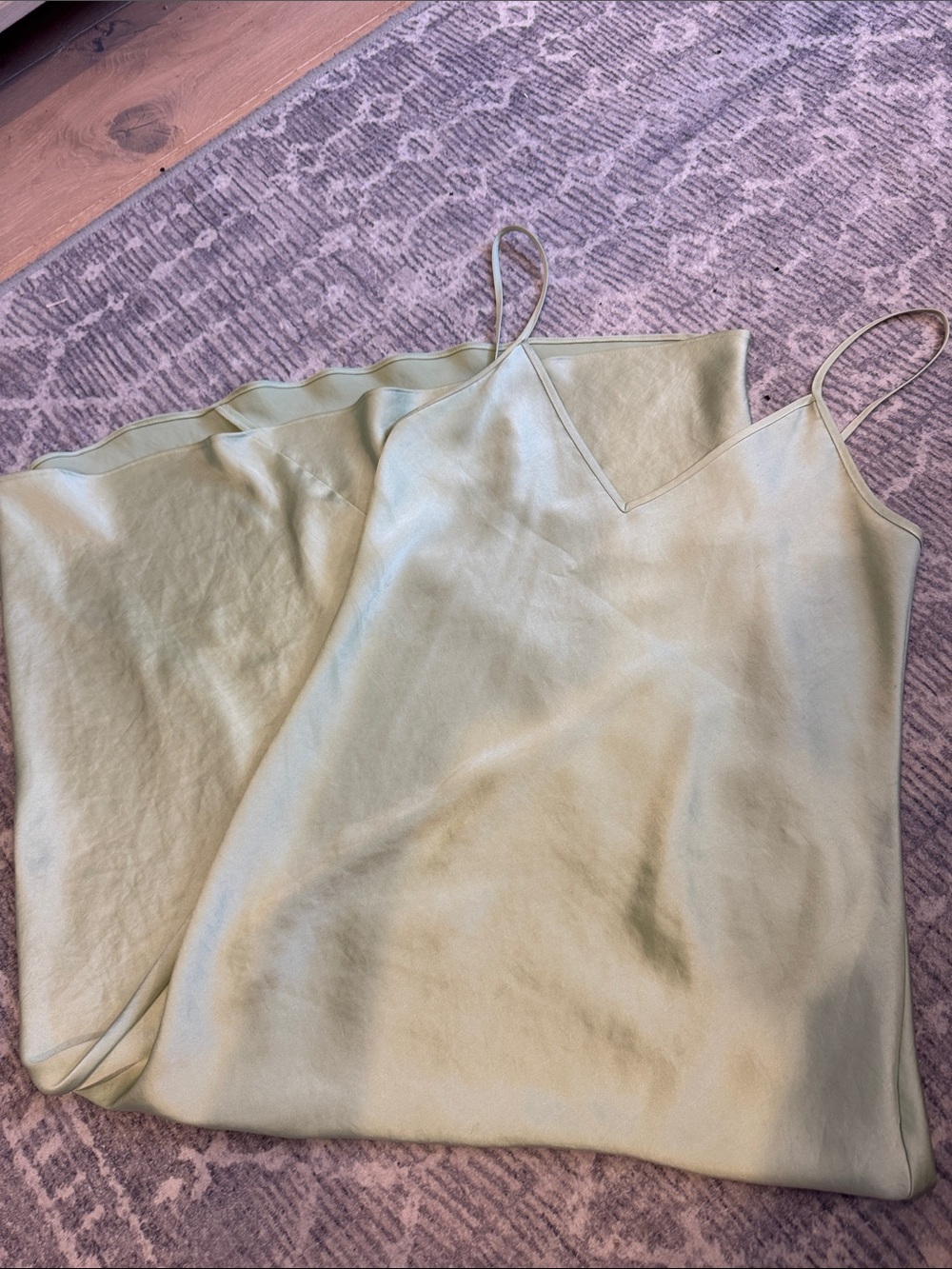 Wilfred Satin Slip Dress in Sage Green